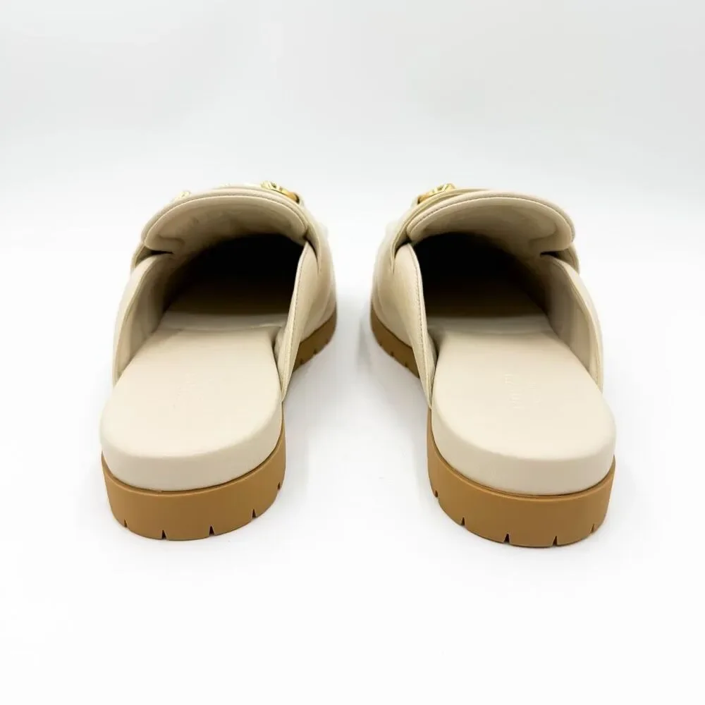 Gucci Airel Horsebit Leather Mules Ivory Loafer Slides EU 40 US 10